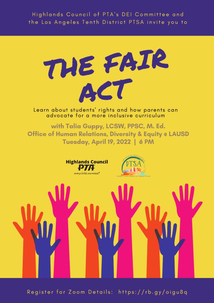 Webinar The Fair Act w/Talia Guppy, LAUSD HR, Diversity & Equity
